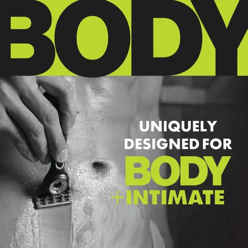 Vista 2 de Gillette Labs Body + Intimate Razor For Men Handle + 4 recambios de cuchilla, funda de viaje