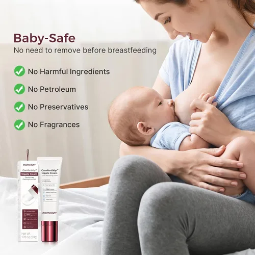 Vista 5 de Momcozy ComfortNip™ Crema de Pezones con Enfriamiento y Comodidad Sin Contacto, Crema para Pezones para Lactancia, Alivio Instantáneo, Fórmula a