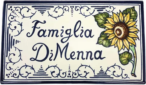 Vista 8 de CERAMICHE D'ARTE PARRINI - Azulejo de cerámica italiana de cerámica personalizada con nombre rectangular placas familiares pintadas a mano hechas