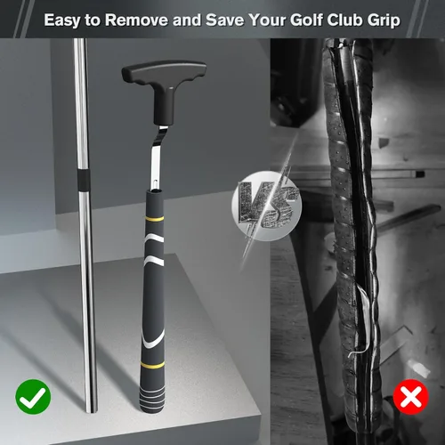 Vista 2 de Golf Grip Removal Tool, V-Groove Grip Remover Saver 11" for Standard Length Swinging Grips Golf Grip Kit Golf Tools Golf Supplies Golf Grip Tool