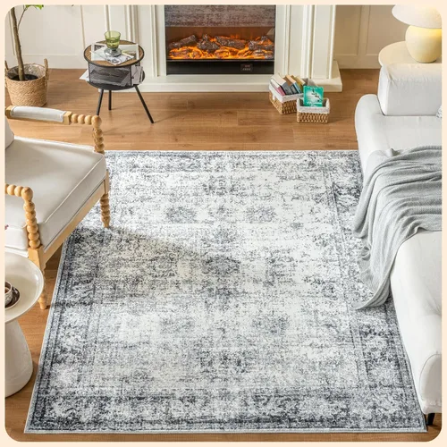 Vista 31 de Istana Alfombra larga antideslizante de 2.5 x 8 para el hogar, para pasillo y cocina, lavable, sedosa y suave al tacto, elegante, color azul y marfil