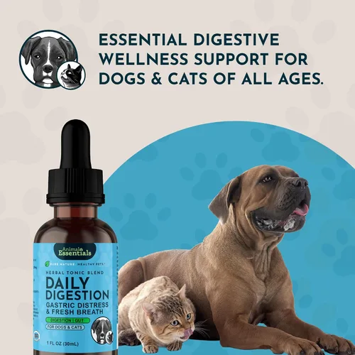 Vista 8 de Animal Essentials Digestión diaria para perros y gatos, aliento fresco - 1 fl oz