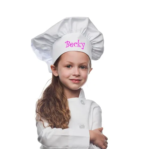 Vista 5 de Sombrero de chef bordado personalizado 65/35 poliéster/algodón fabricado en los Estados Unidos, Negro