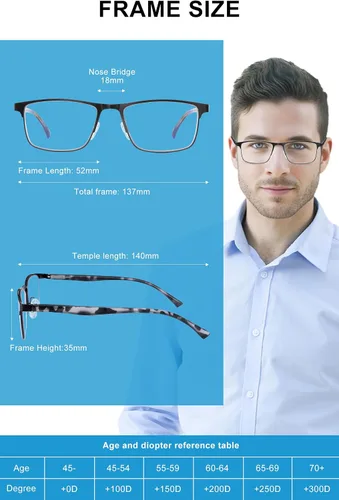 Vista 3 de OKH 2 Pack progressive multifocal reading glasses for men, blue blocking glasses progressive readers