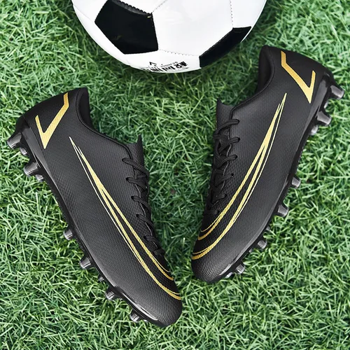 Vista 5 de Zapatos de fútbol para hombre con tacos de fútbol para terreno firme, zapatos de fútbol atléticos profesionales, para interiores y exteriores