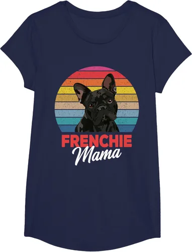 Vista 33 de Frenchie Mama - Camiseta divertida de regalo para niñas y perros Bulldog Francés, Negro, S