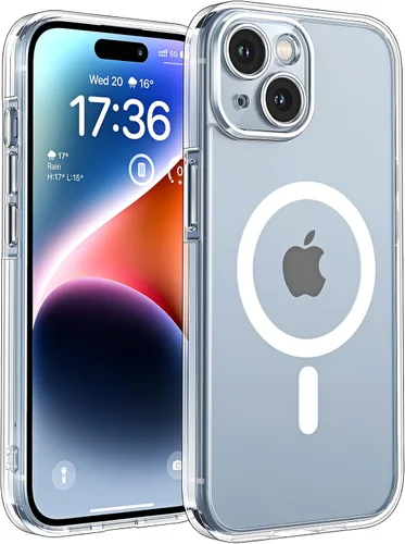 Vista 207 de TOCOL Funda para iPhone 11, compatible con Magsafe, protección completa de cámara, imanes integrados, protección contra caídas, funda translúcida