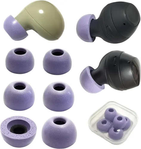 Vista 6 de Almohadillas de espuma viscoelástica para Samsung Galaxy Buds+ (S/M/L), puntas de repuesto para Galaxy Buds 2/Galaxy Buds FE/Galaxy Earbud Negro