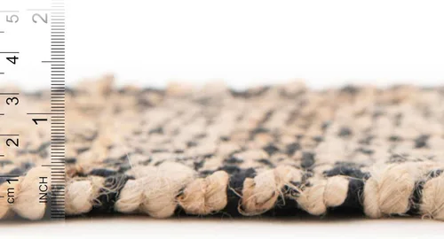 Vista 3 de Unique Loom Alfombra trenzada de la colección de yute - Assam (1' 2" x 6' 1", camino de mesa, negro/natural)