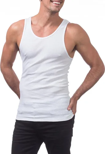 Vista 3 de Pro Club Camisa de algodón acanalado de alta calidad para hombre