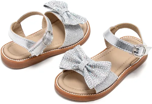 Vista 7 de GINFIVE Sandalias para niñas pequeñas, sandalias para niñas y niños pequeños