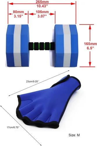 Vista 4 de davidamy's gift - Mancuernas octagonales de espuma para ejercicio aeróbico acuático, resistencia a la piscina, 1 par, equipo de ejercicios