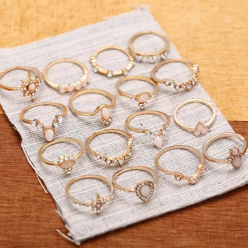 Vista 5 de Juego de anillos geométricos personalizados de cadera para niñas de 10 a 12 años
