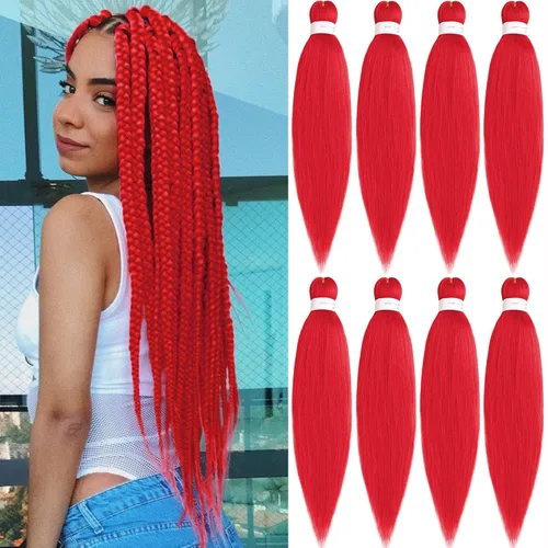 Vista 13 de Unionbeauty - Cabello trenzado preestirado de 16 pulgadas, 8 paquetes de cabello rubio trenzado con agua caliente, textura Yaki, trenzas