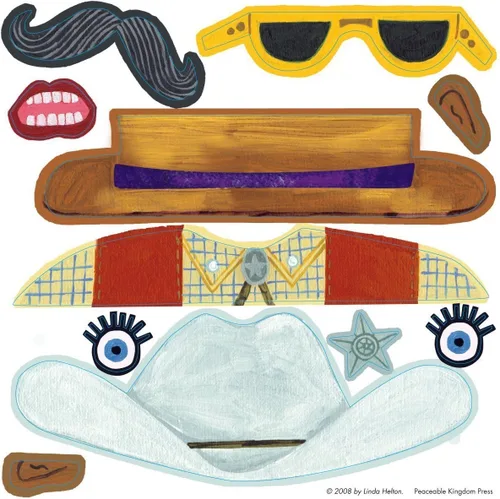 Vista 7 de Peaceable Kingdom calcomanía diversión. Funny Faces reutilizable Etiqueta bolsa