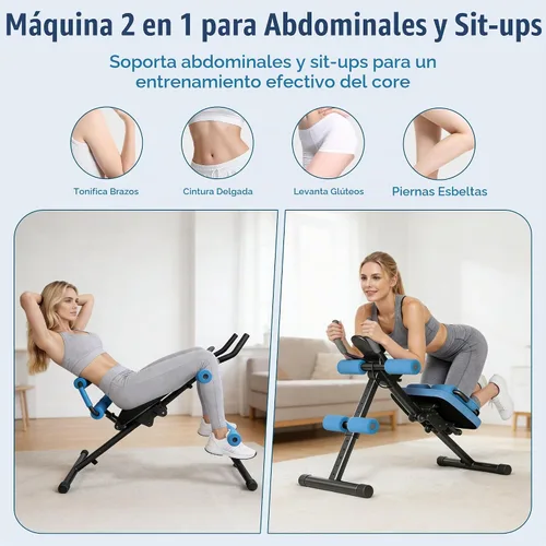 Vista 4 de EPHESPORT 2-in-1 Crunch & Sit-Up Ab Machine with Knee & Back Protection