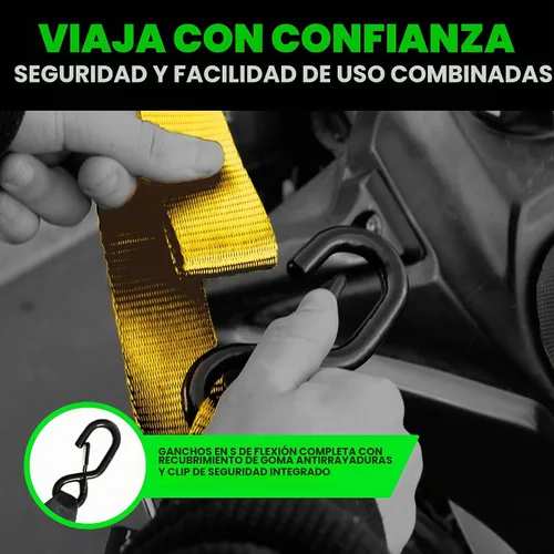Vista 5 de Rhino USA Cambuckle - Correas de amarre para motocicleta Negro