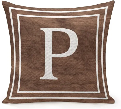 Vista 26 de Funda de almohada decorativa con diseño de letras blancas y monograma D, para sofá, dormitorio, automóvil, 16 x 16 pulgadas