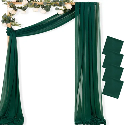 Vista 49 de MLMC 1 panel de tela para arco de boda azul bebé, 29 x 20 pies, cortinas de gasa extralargas transparentes de 6.6 yardas, paneles de cortinas
