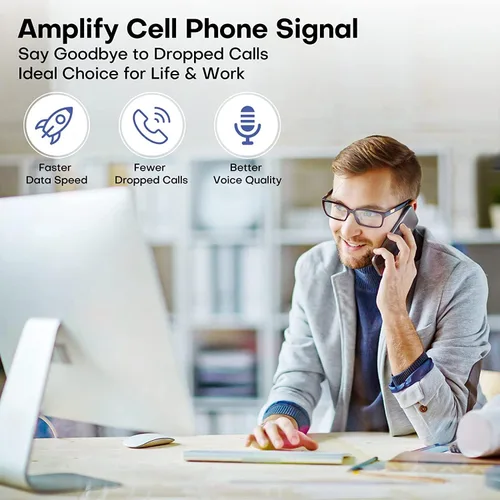 Vista 2 de HiBoost Amplificador de teléfono celular para Verizon, AT&T y T Mobile Cell Signal Booster para cobertura del hogar de hasta 4000 pies cuadrados