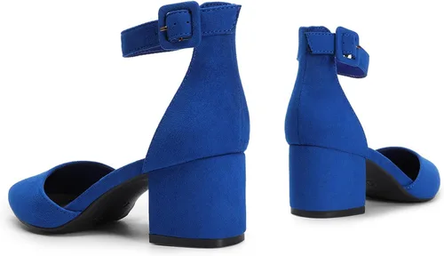 Vista 6 de DREAM PAIRS ANNEE - Zapatos de tacón grueso bajo con punta para mujer