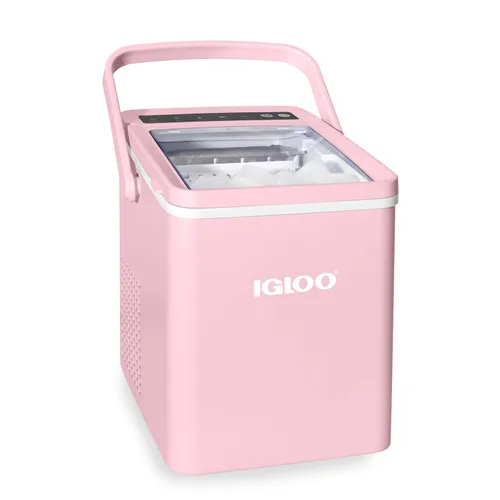 Vista 17 de Igloo Máquina de hielo de encimera autolimpiante, compacta y portátil, crea 26 libras por día, 8 piezas listas cada 7-8 minutos, incluye pala