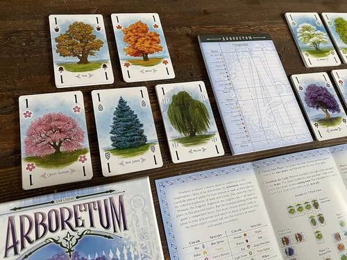 Vista 3 de Renegade Game Studios Juego de cartas de estrategia Arboretum que desafía a 2-4 jugadores de 8 años en adelante a crear el jardín más hermoso