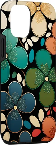 Vista 3 de iPhone 15 patrón floral Murakami colorido patrón caso