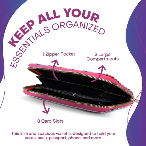 Vista 4 de Rave Envy Billetera para niñas, billetera para niñas, billetera para niños, lindas carteras de moda para mujer, carteras pequeñas de moda para mujer