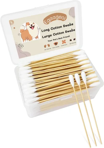 Vista 10 de Egaageoi 100 hisopos de algodón de 6 pulgadas de largo con mango de bambú resistente, aplicadores de alcance extendido para limpieza de oídos