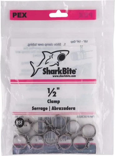 Vista 2 de Watts P-572 abrazadera de acero inoxidable de 1/2 pulgada para tubo PEX de 1/2 pulgada, paquete de 10