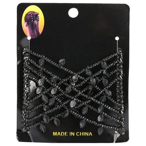 Vista 6 de Juego de pinzas y peines para el cabello de perlas – clips dobles elásticos elásticos, peines mágicos, herramienta de peinado de cabello DIY (negro)