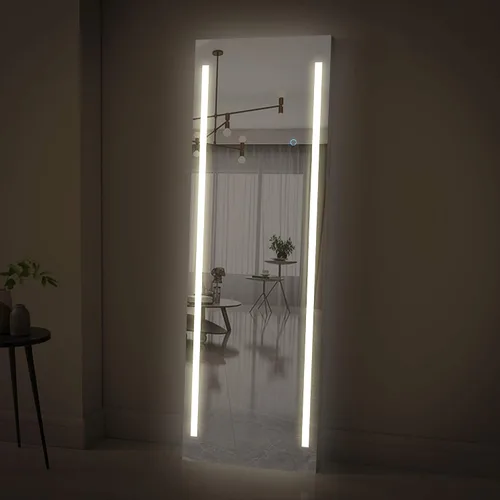 Vista 6 de Espejo LED de longitud completa de 19 x 59 pulgadas para baño con 3 modos de color, atenuador táctil, tocador iluminado de pie o montaje en pared