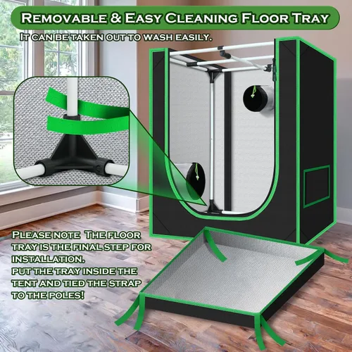 Vista 6 de Tienda de cultivo pequeña para plantas de interior de 18 x 30 x 36 pulgadas, tiendas de cultivo hidropónico Mylar para interiores, sala de cultivo