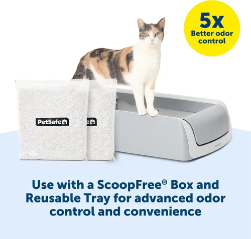 Vista 5 de PetSafe ScoopFree Arena Natural Premium para Gatos - Arena Ecológica de Larga Duración - Diseño de Alta Absorción y Bajo Rastreo - Guijarros que No