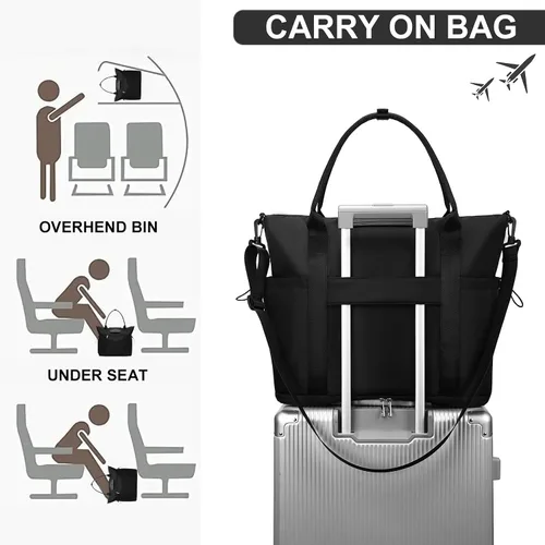 Vista 5 de CAMTOP- Bolso de viaje para mujer, de lona, para equipaje de mano