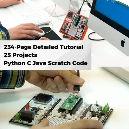 Vista 8 de PicoBricks Raspberry Pi Pico W Kit de inicio con 12 sensores desmontables y extensa guía de aprendizaje, kit de codificación de bricolaje, Raspberry