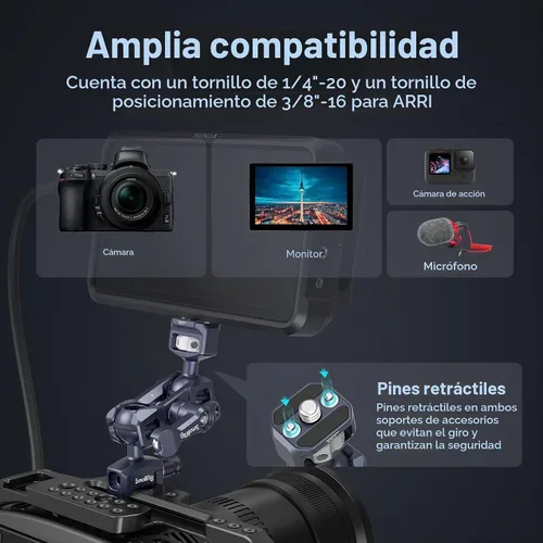 Vista 3 de SMALLRIG Brazo mágico articulado con abrazadera NATO y tornillo de 1/4"-20