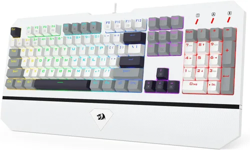 Vista 11 de Redragon Combo de teclado y mouse inalámbricos para juegos, Bluetooth/2.4G/USB-C con cable, retroiluminación RGB, teclado de membrana macro