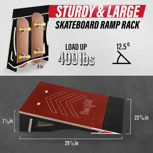 Vista 2 de Yes4All Skateboard Ramp, Bike Ramp for Beginners, 220 lb Capacity
