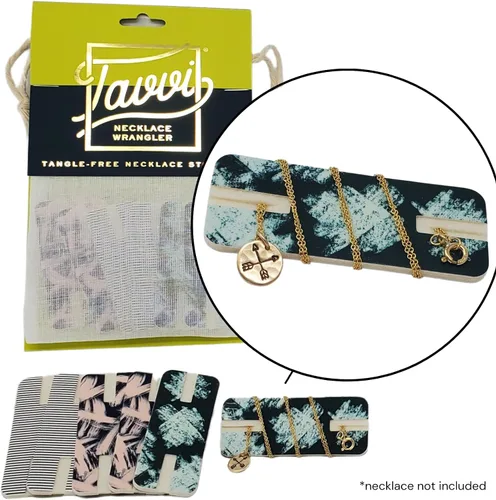 Vista 2 de Collar Wrangler organizador de joyas sin enredos (paquete de 6) Organizador de viaje Estuche de almacenamiento universal de joyería para collares