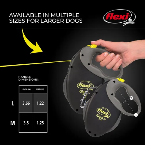 Vista 7 de FLEXI Correa Retráctil Giant Tape para Perros Medianos de Hasta 55 libras – 26 pies, Negro Correa para Caminar Mascotas Sin Enredos con Freno