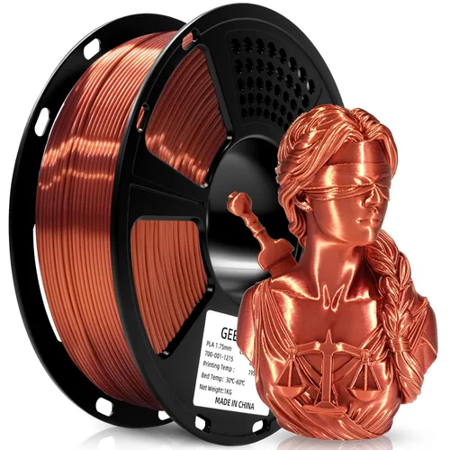 Vista 22 de GEEETECH Filamento PLA de color dorado sedoso de 0.069 libras, filamento de seda brillante para impresora 3D, carrete de 2.2 libras, precisión