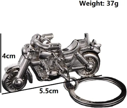 Vista 2 de Llavero de motocicleta para hombre, llavero plateado para niños, llaveros de motociclista punk, llavero de motocicleta 3D, llavero vikingo nórdico