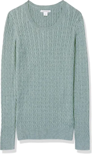 Vista 9 de Tienda Essentials - Suéter ligero de punto trenzado de manga larga con cuello redondo para mujer