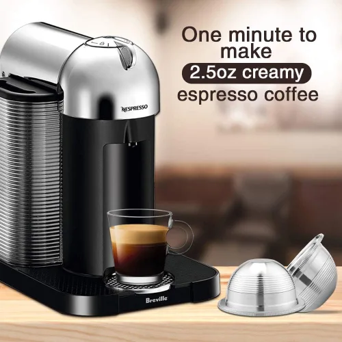 Vista 5 de CAPMESSO Cápsula de café reutilizable de acero inoxidable: cápsula de café recargable de metal para elaborar café expreso, compatible con Nespresso
