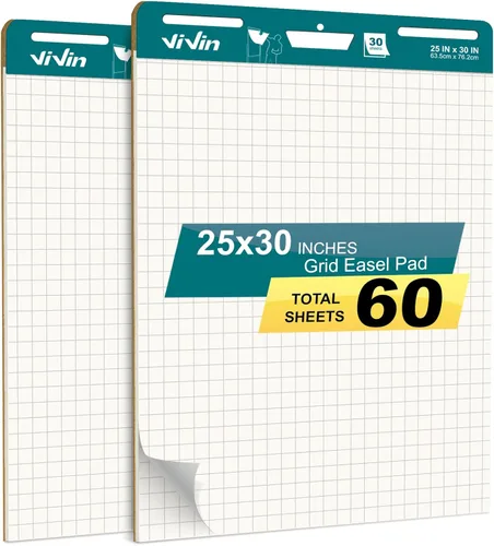 Vista 12 de ViVin Almohadilla de Caballete Súper Pegajosa, Papel de Rotafolio de 25 x 30 Pulgadas para Maestros, Papel de Caballete Grande Autoadhesivo, Gráfico