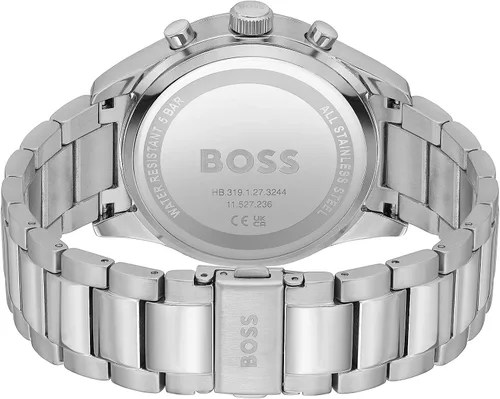 Vista 3 de BOSS Center Court Reloj cronógrafo de acero inoxidable para hombre, resistente al agua