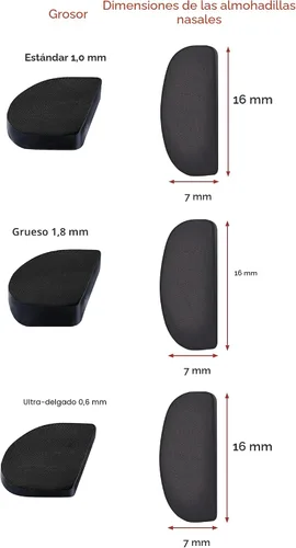 Vista 8 de Setex Gecko Grip - Almohadillas antideslizantes para la nariz de 0.039 in, 5 pares negros fabricados en Estados Unidos, innovadoras fibras
