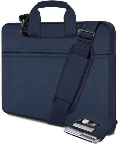 Vista 30 de Funda para laptop de 13.3 pulgadas con correa para el hombro, maletín delgado para computadora con correa compatible con MacBook Air/Pro 13/Pro 14